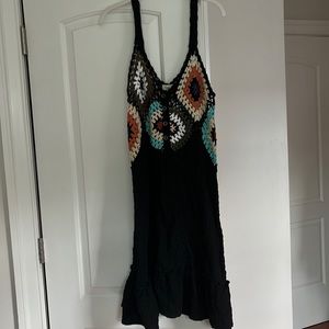 NWT crochet dress with gauzey bottom